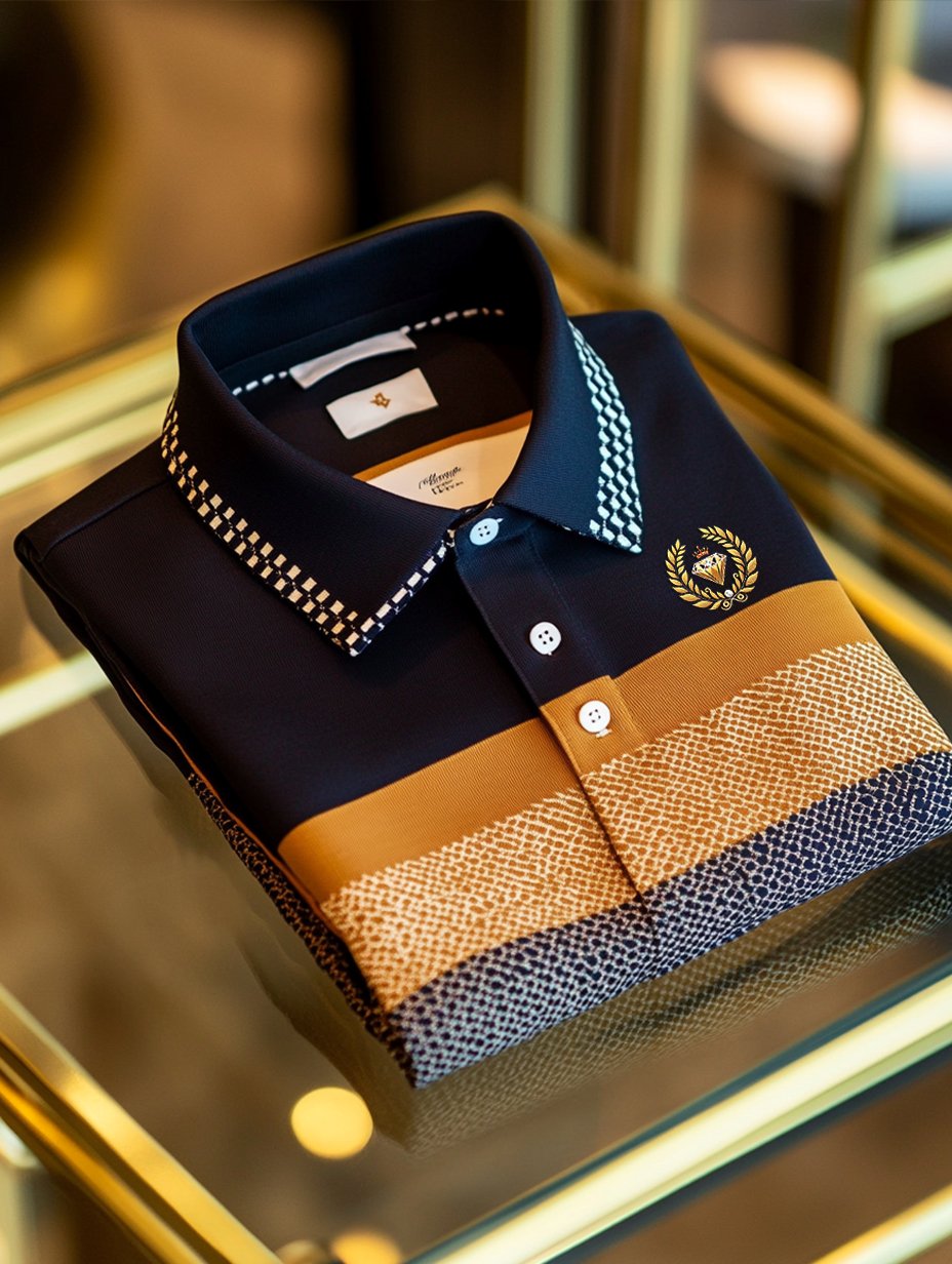 Men's Business Casual Artistic Button Short Sleeve Polo Shirt