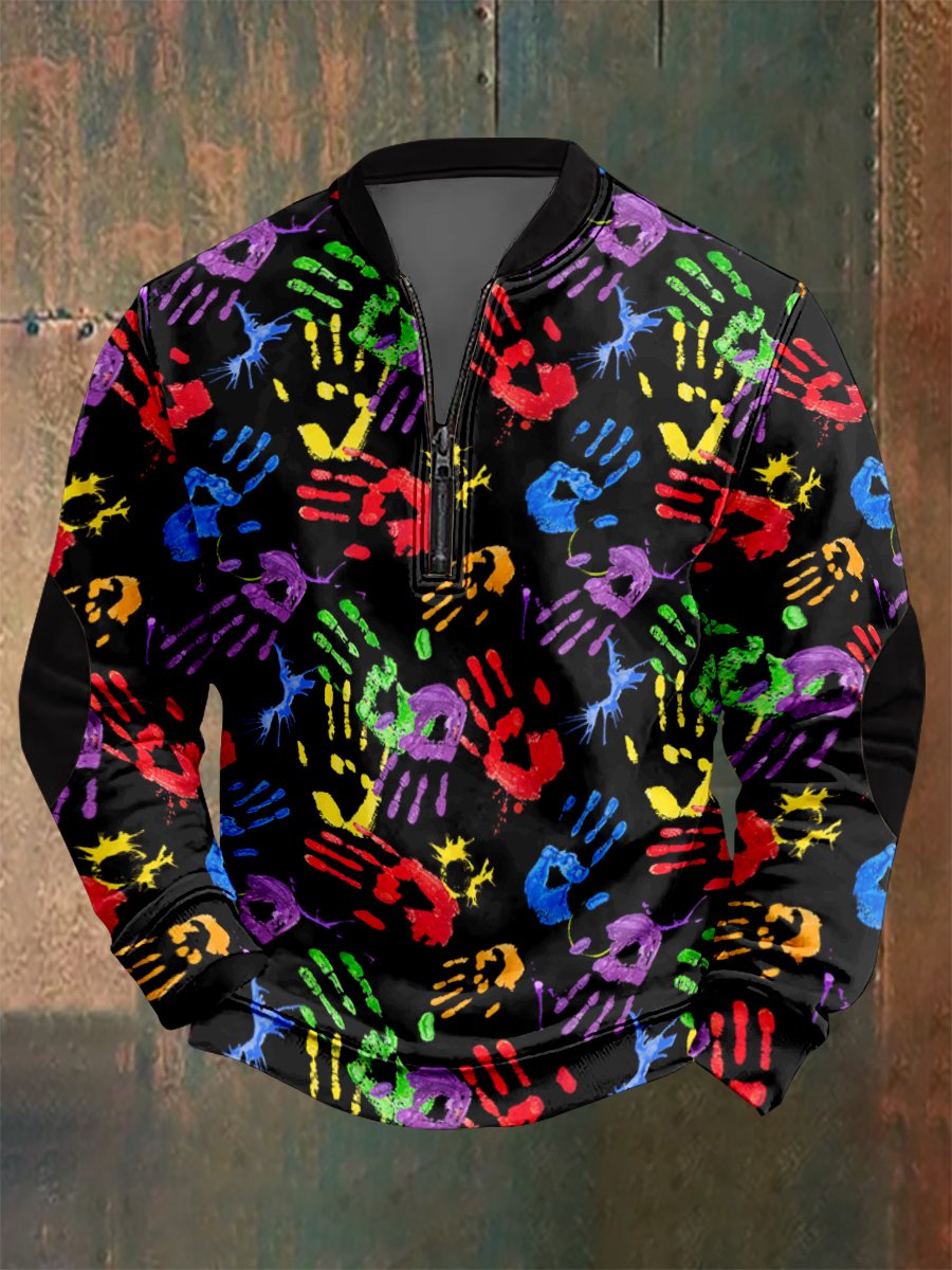 Men's Hawaiian Abstract Geometric Print Sweatshirt