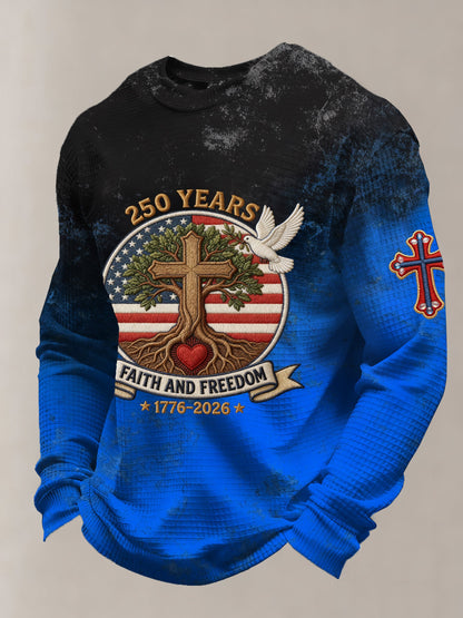 Men's Vintage American Flag Print Top