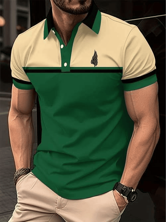 Men's Casual Business Button Short Sleeve Polo Shirt