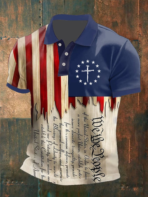 Men's Faith Printed Casual Polo Shirt