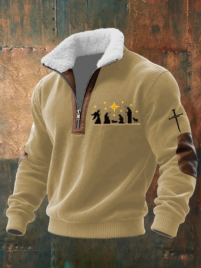 Men's casual retro faith Christmas sweatshirt