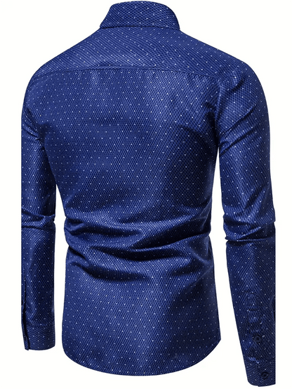 Men's Geometric Design Business Casual Shirt