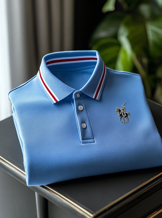 Men's Business Casual Button Short Sleeve Polo Shirt