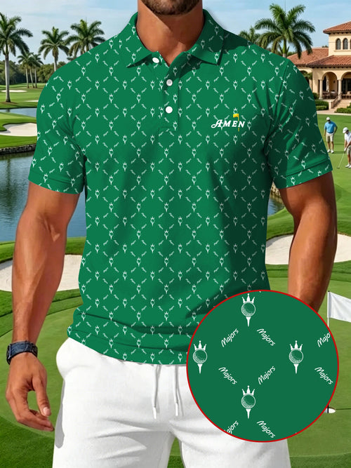 Men's Golf Print Casual Polo