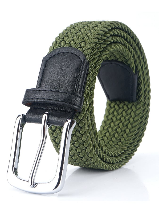 Men's outdoor training canvas elastic braided belt