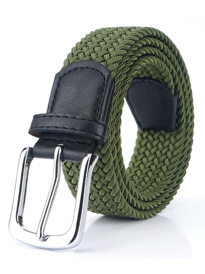 Men's outdoor training canvas elastic braided belt