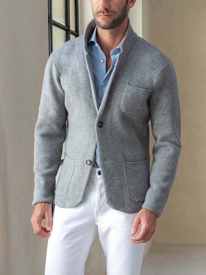 Men's Vintage Single Breasted Pocket Gentleman's Business Suit Jacket