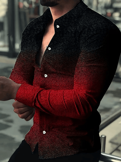 Men's Plaid Business Long Sleeve Shirt