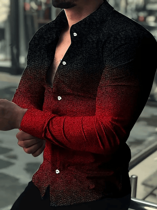 Men's Plaid Business Long Sleeve Shirt