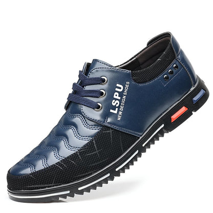 Middle Aged And Elderly Men'S Patchwork Fashionable Casual Leather Shoes