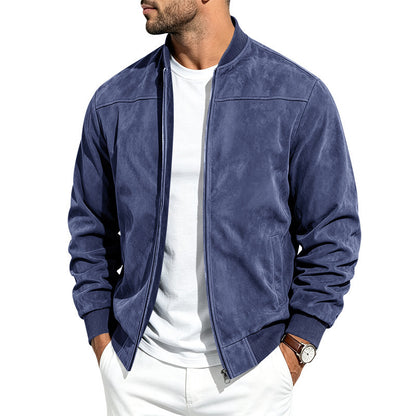 Men's Suede Long Sleeve Full-Zip Jacket