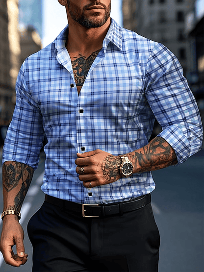 Men's Plaid Business Casual Shirt