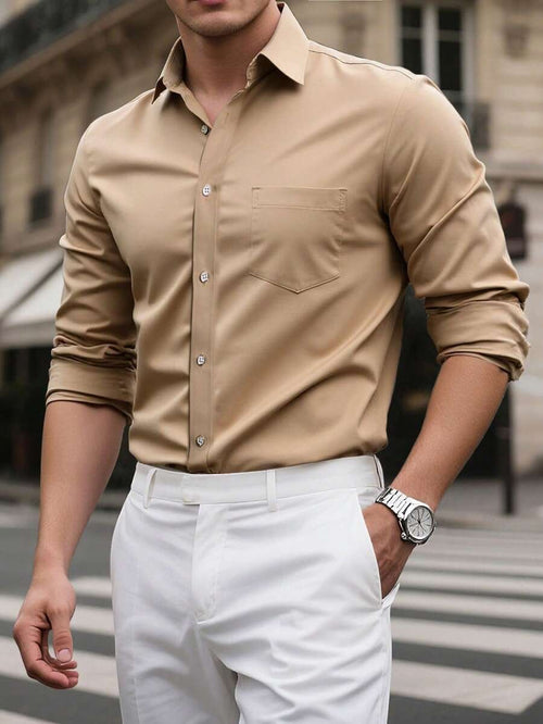 Men's Street Style Business Casual Printed Long Sleeve Shirt