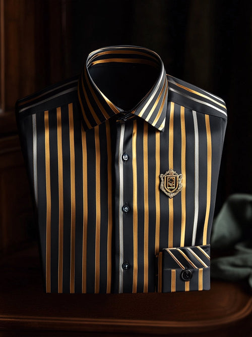 Men's Satin Luxe Long Sleeve Button Down Shirt