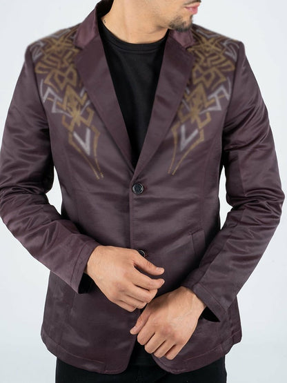 Men's Fashion Commuter Print Design Suit Jacket