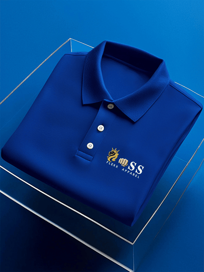 Men's Business Casual Printed Short Sleeve Polo Shirt