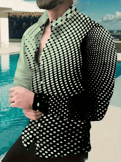 Men's Plaid Business Long Sleeve Shirt