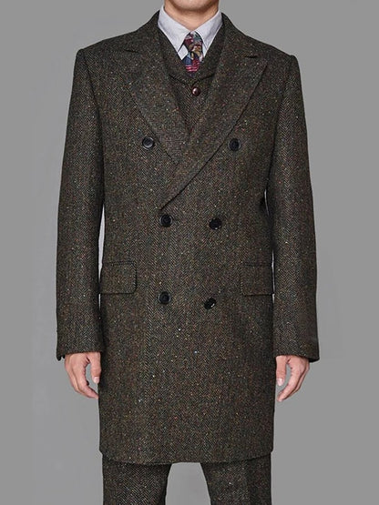 Men's Business Single-Breasted Solid Color Three-Piece Suit