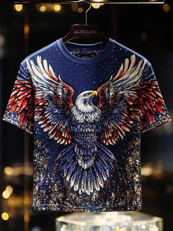 Men's Business Animal Sequin Print Short Sleeve T-Shirt