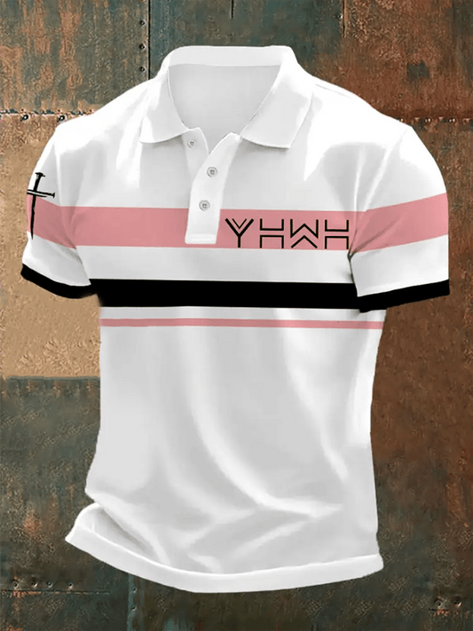 Men's Retro Faith Casual Printed Polo Shirt