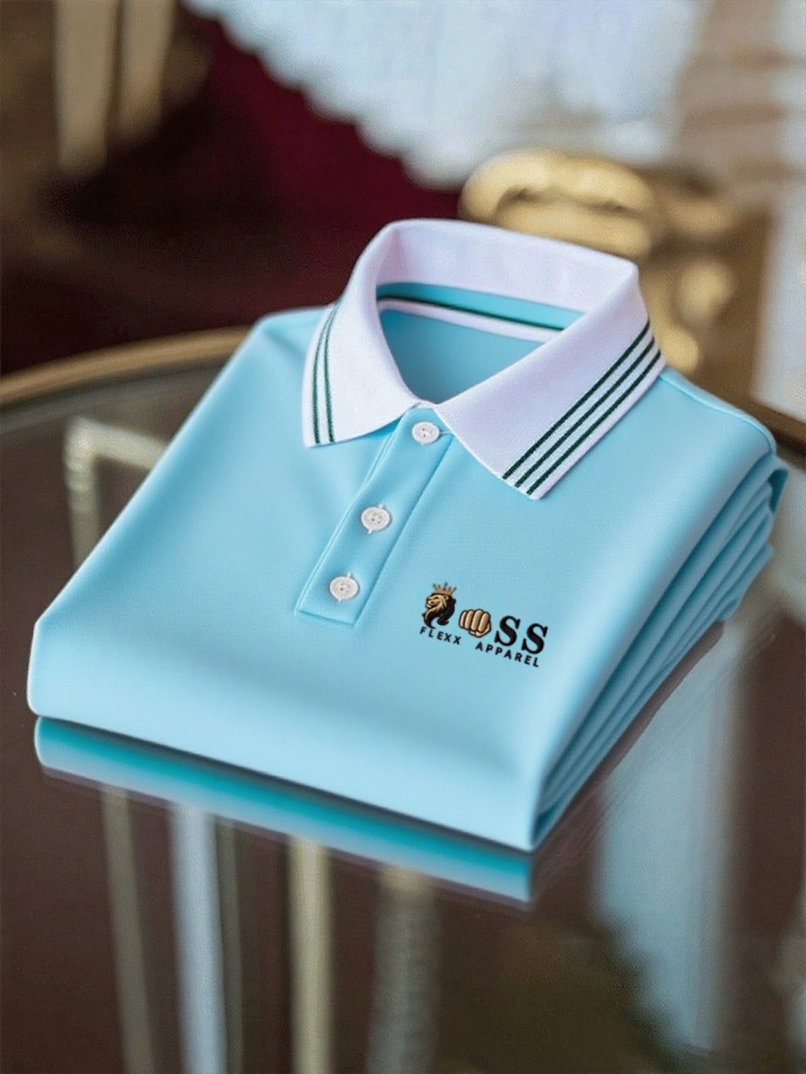 Men's Business Casual Printed Short Sleeve Polo Shirt