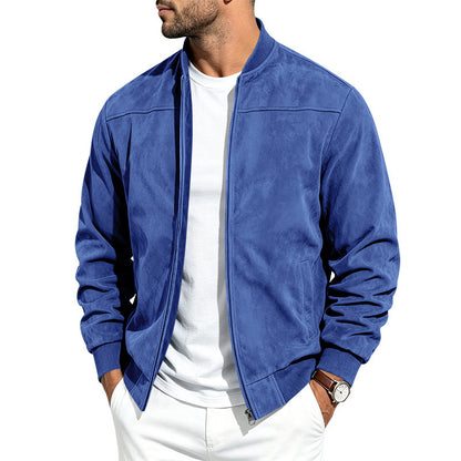 Men's Suede Long Sleeve Full-Zip Jacket