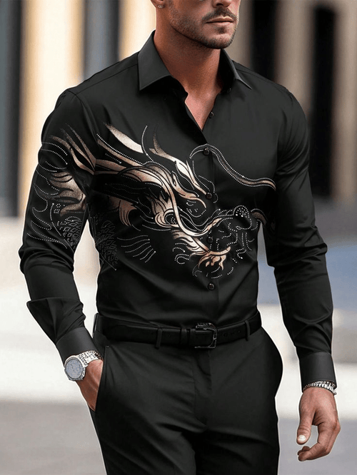 Men's Plaid Business Long Sleeve Shirt