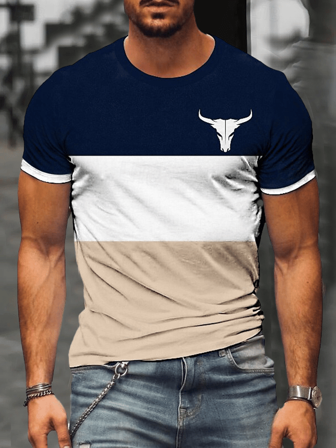 Men's Business Casual Printed T-Shirt