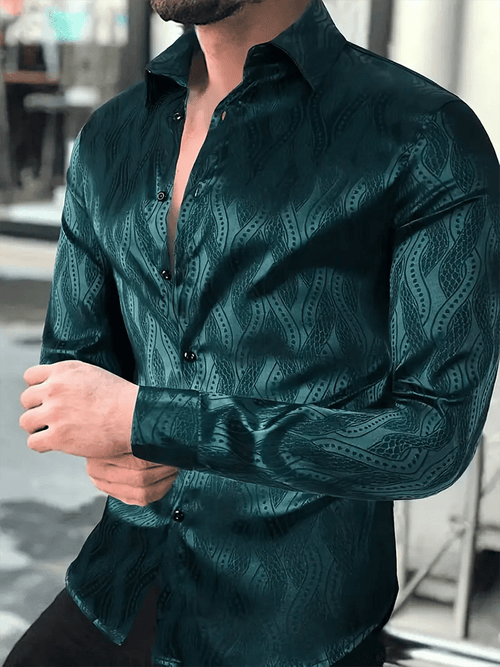 Men's Street Style Business Casual Printed Long Sleeve Shirt