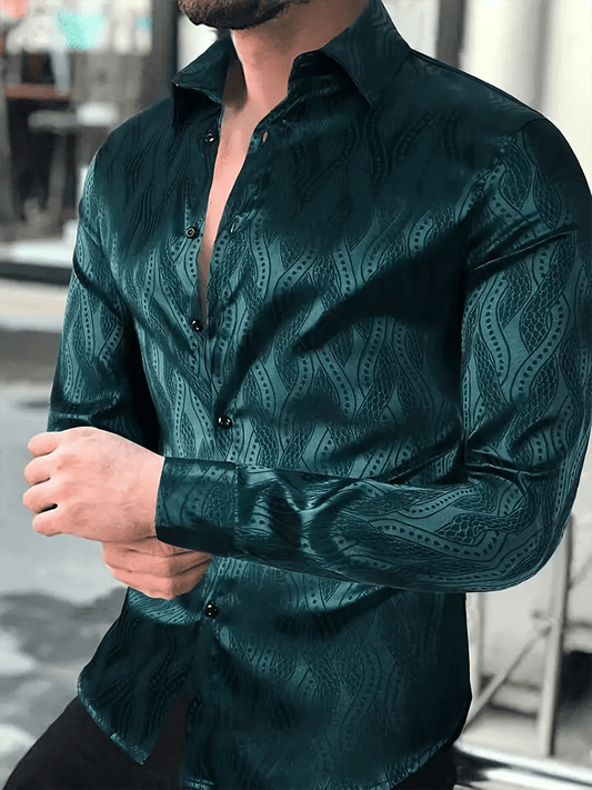 Men's Street Style Business Casual Printed Long Sleeve Shirt