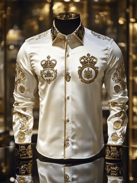 Men's Satin Luxe Long Sleeve Button Down Shirt