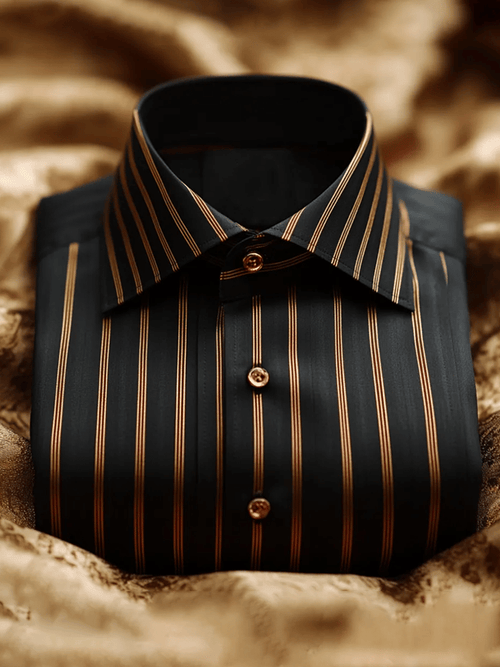 Men's Elegant Romantic Striped Long Sleeve Shirt