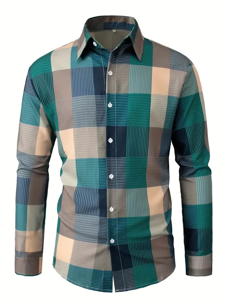 Men's Street Style Business Casual Printed Long Sleeve Shirt