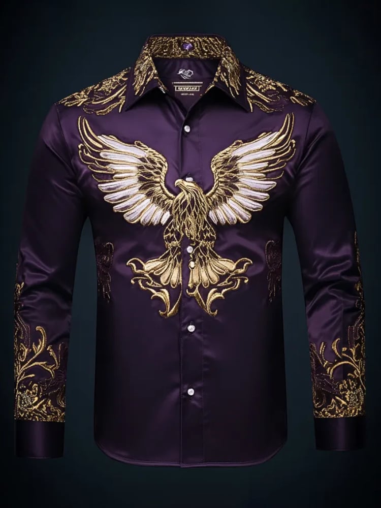 Men's Casual Printed Long Sleeve Shirt