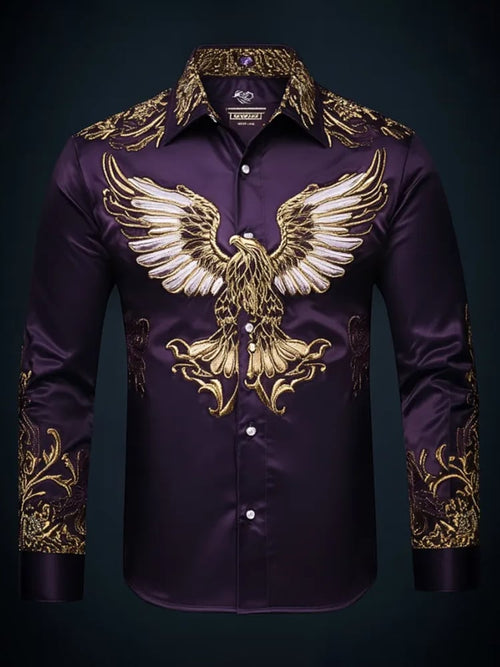 Men's Casual Printed Long Sleeve Shirt