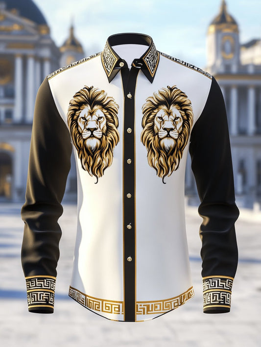 Men's Satin Luxe Long Sleeve Button Down Shirt