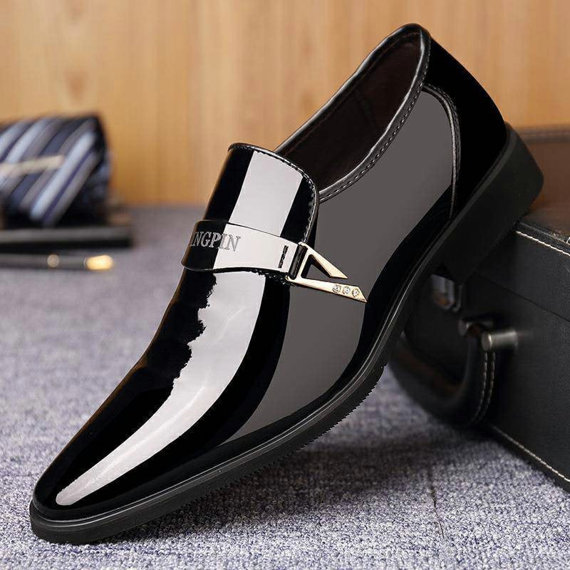 Men's Business Casual Patent Leather Dress Shoes
