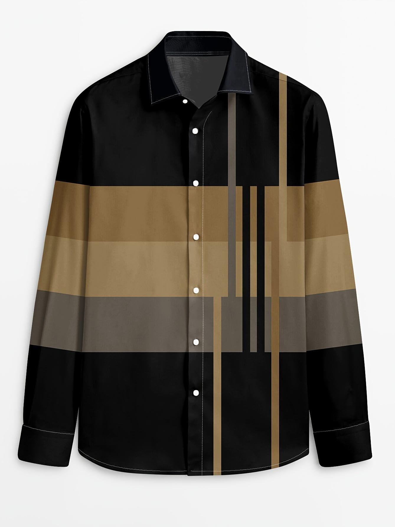 Men's Street Style Business Casual Printed Long Sleeve Shirt