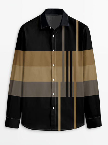 Men's Street Style Business Casual Printed Long Sleeve Shirt