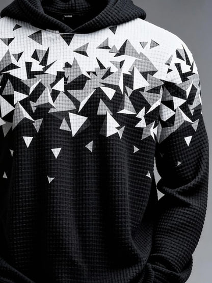 Men's Retro Color Block Print Zipper Sweatshirt