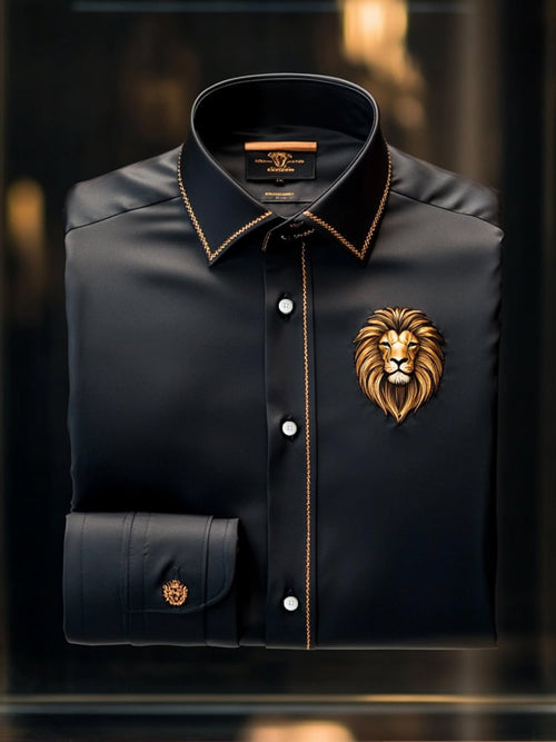 Men's Luxury Black Fashion Premium Long Sleeve Shirt