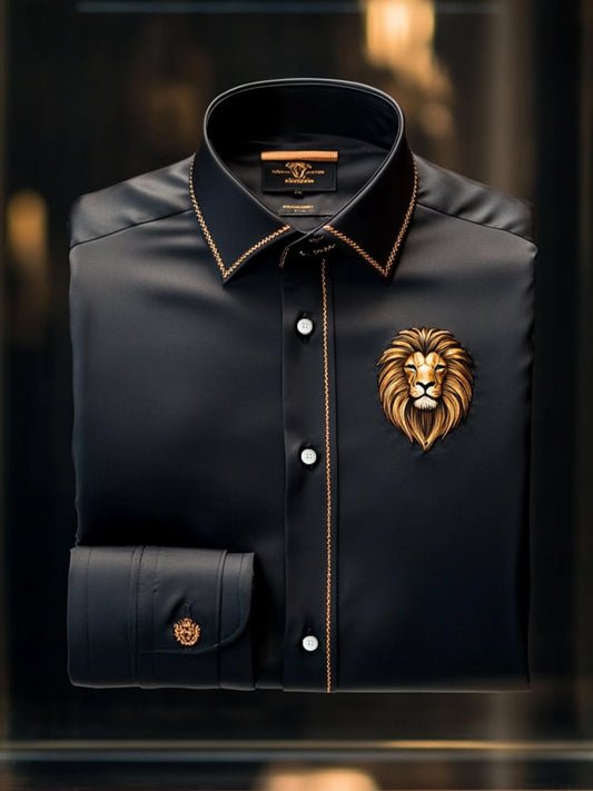 Men's Luxury Black Fashion Premium Long Sleeve Shirt