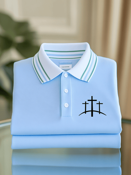Men's Faith Printed Casual Short Sleeve Polo Shirt