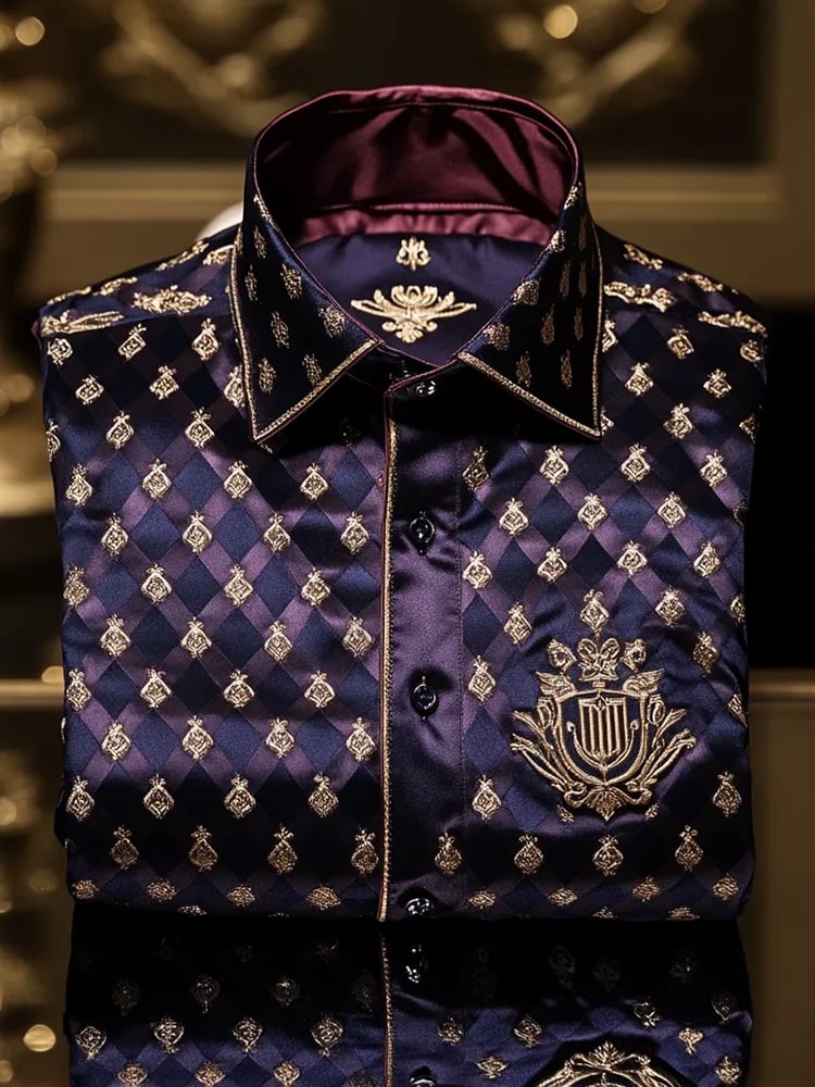 Men's Satin Luxe Long Sleeve Button Down Shirt