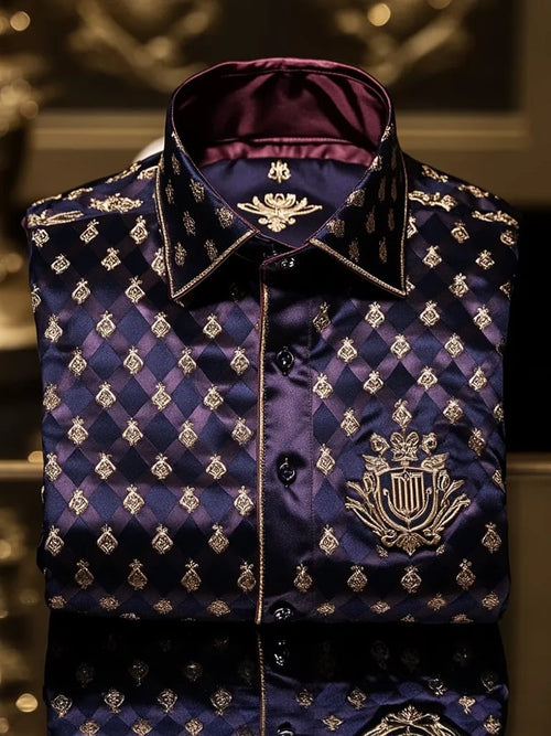 Men's Satin Luxe Long Sleeve Button Down Shirt