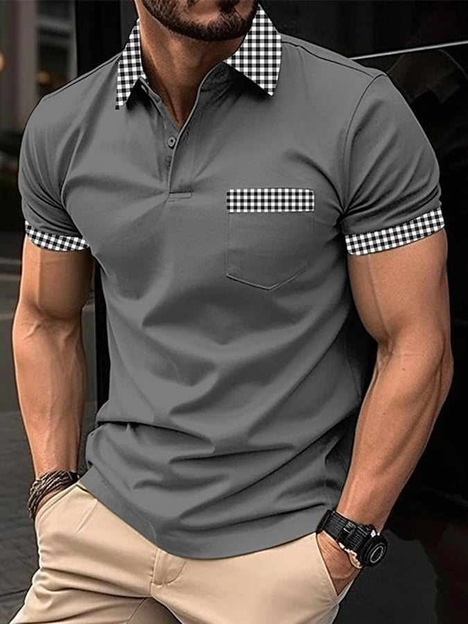 Men'S Casual Color Contrast Polo