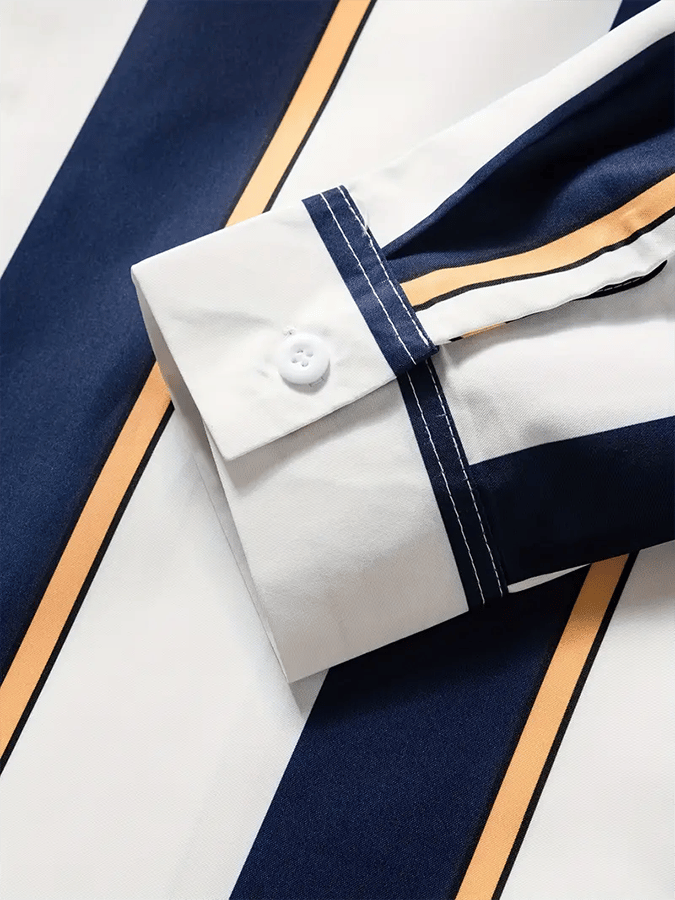 Men's Striped Business Casual Shirt