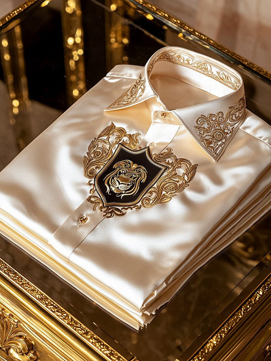 Men's Satin Luxury Business Long Sleeve Shirt