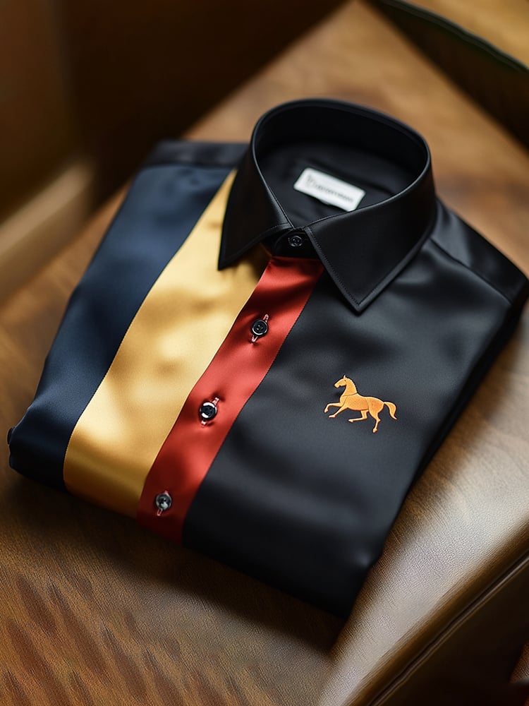 Men's Satin Luxe Long Sleeve Button Down Shirt